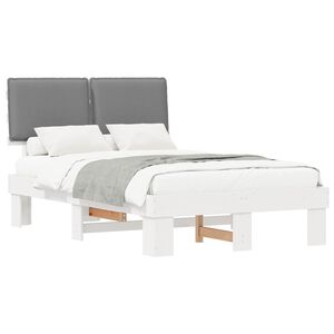 vidaXL Bedframe met Gevoerd Hoofdgedeelte Lichtgrijs 120 x 200 cm