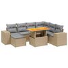 vidaXL 8-delige Loungeset met kussens poly rattan beige