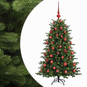 vidaXL Kunstkerstboom met kerstbal 120 cm 150 LED's Warmwit