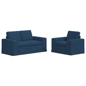 vidaXL Bank 2 pcs Blauw 182 x 80 x 82 cm Stof