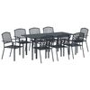 vidaXL Tuin eettafelset 9 pcs Antraciet Poedercoating staal