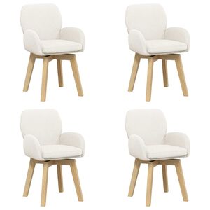 vidaXL Draai Eetstoelen 4 st Boucl&eacute; Cr&egrave;mekleurig 54 x 58 x 87 cm