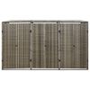 vidaXL Containerberging driedubbel 207x80x117 cm poly rattan grijs