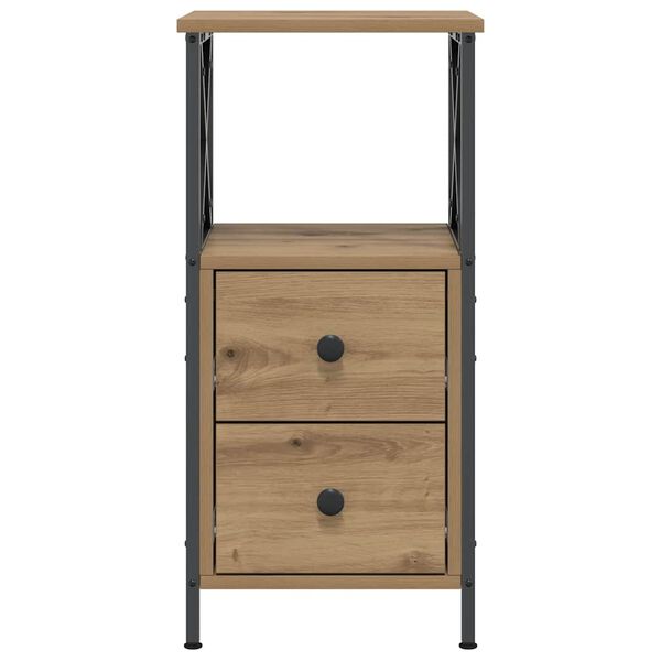 vidaXL Nachtkastjes 2 st 34x35,5x70 cm bewerkt hout artisanaal eiken