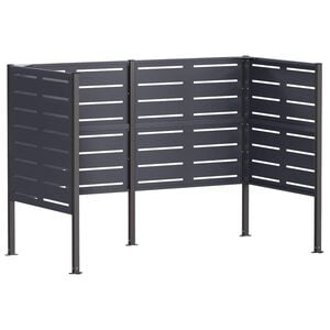 vidaXL Afvalcontainer scherm 167 x 85 x 113 cm Staal Antraciet
