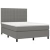 vidaXL Boxspring met matras en LED stof donkergrijs 140x200 cm