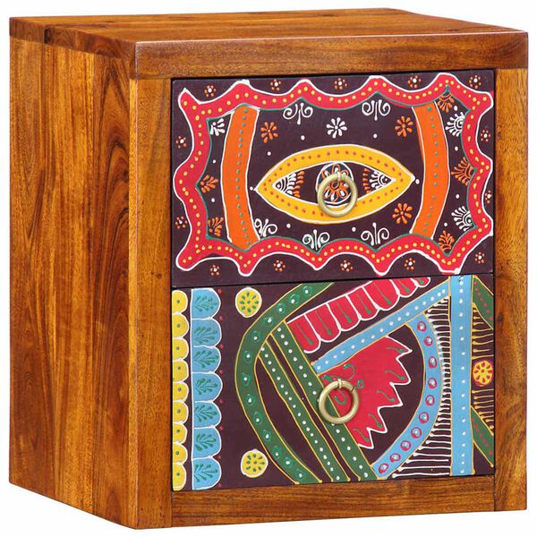 vidaXL Nachtkastje met lade Bruin 35 x 30 x 40 cm Massief Acaciahout