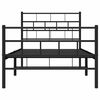 vidaXL Bedframe met hoofd- en voeteneinde metaal zwart 100x190 cm