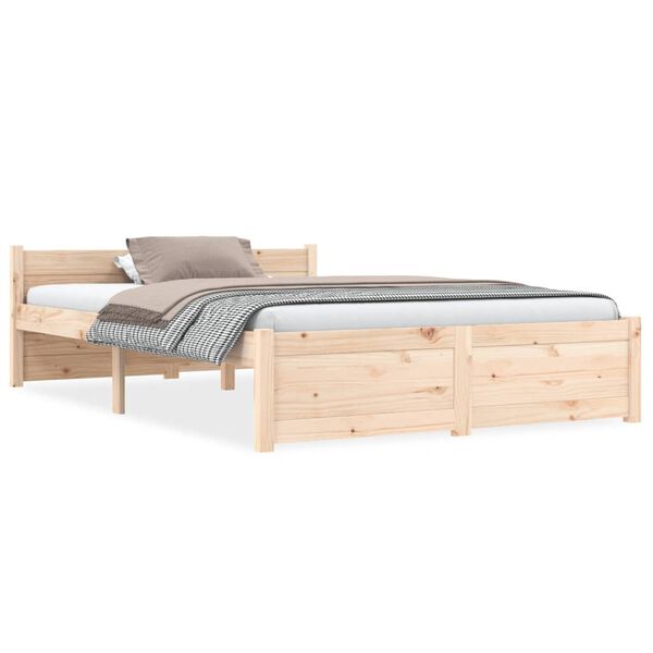 vidaXL Bedframe massief hout 135x190 cm