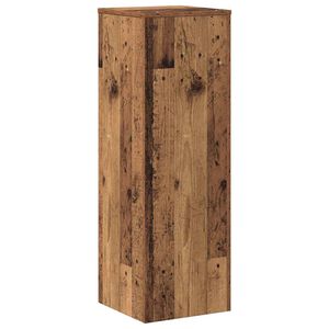 vidaXL Plantenstandaard 33x33x100 cm bewerkt hout oud houtkleurig