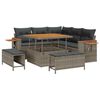 vidaXL Tuin Sofa Set 8 pcs Grijs Poly rattan en gepoedercoat staal
