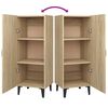 vidaXL Dressoir 34,5x34x90 cm bewerkt hout sonoma eikenkleurig