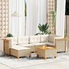 vidaXL 7-delige Loungeset met kussens poly rattan beige