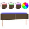vidaXL Hoofdbord LED 203x16x78/88 cm stof donkerbruin