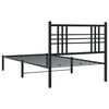 vidaXL Bedframe met hoofdbord metaal zwart 100x200 cm