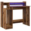 vidaXL Bureau met plank Oudhout 97 x 45 x 90 cm Bewerkt hout