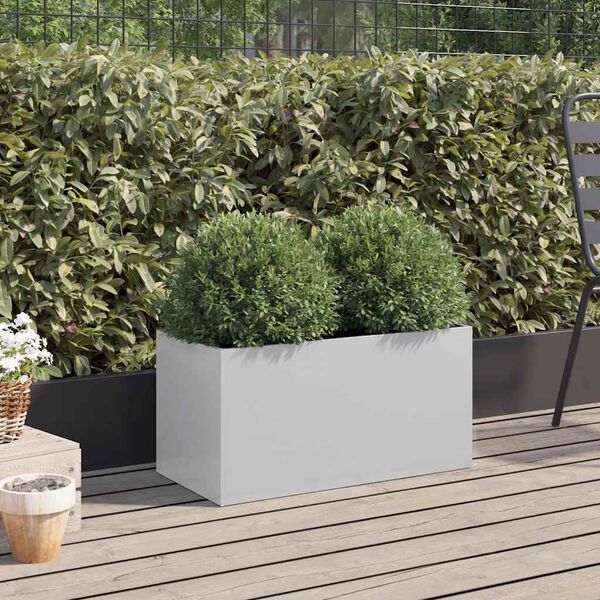 vidaXL Plantenbak 62x30x29 cm gegalvaniseerd staal zilverkleurig