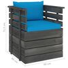 vidaXL 6-delige Loungeset met kussens pallet massief grenenhout