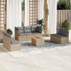 vidaXL 8-delige Loungeset met kussens poly rattan beige