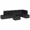 vidaXL Tuin Sofa Set met opslag 7 pcs Zwart Poly riet