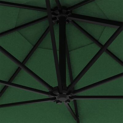 vidaXL Wandparasol met LED's 300 cm groen