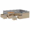 vidaXL Tuinbankenset met kussen 12 pcs Beige poly rattan