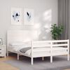 vidaXL Bedframe met hoofdbord massief hout wit 140x200 cm