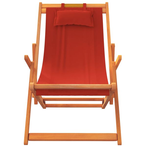vidaXL Strandstoelen 2 st inklapbaar stof rood