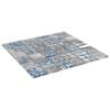 vidaXL Moza&iuml;ektegels 22 st 30x30 cm glas grijs en blauw
