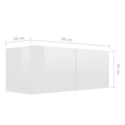 vidaXL 5-delige Tv-meubelset bewerkt hout hoogglans wit