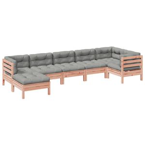 vidaXL 7-delige Loungeset met kussens massief douglas vurenhout
