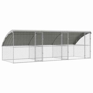 vidaXL Kippenkooi met 3 deuren 3 st zilver 600x200x200 cm