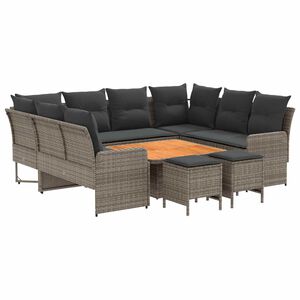 vidaXL Meubelsets 8 st Grijs en Donkergrijs PE Rattan