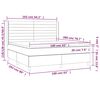 vidaXL Boxspring met matras en LED stof donkerbruin 160x200 cm