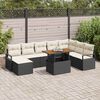 vidaXL Tuin Sofa Set met kussen 9 pcs Zwart en Cr&egrave;me