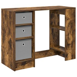 vidaXL Bureau Gerookt eiken 100 x 40 x 75 cm Bewerkt hout