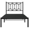 vidaXL Bedframe met hoofdbord metaal zwart 90x190 cm