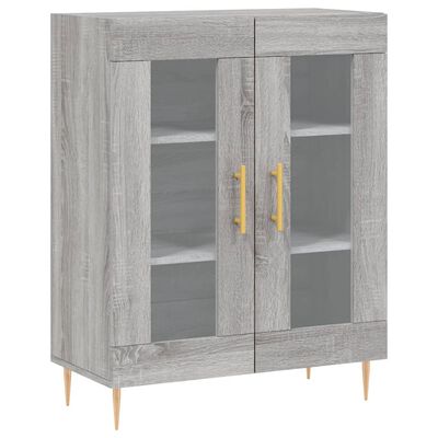 vidaXL Hoge kast 69,5x34x180 cm bewerkt hout grijs sonoma eikenkleurig