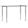 vidaXL Eettafel 120x60x75 cm gehard glas zwart en transparant