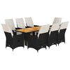 vidaXL 9-delige Tuinset poly rattan zwart