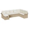 vidaXL Tuin Sofa Set met kussen met opslag 8 pcs Beige Poly riet