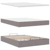 vidaXL Bed poef met matras en LED's 140x190 cm stof taupe