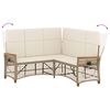 vidaXL Tuin Ligbank Set Beige en Cr&egrave;me Wit 164 x 164 x 112 cm