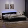 vidaXL Boxspring met matras en LED fluweel zwart 180x220 cm