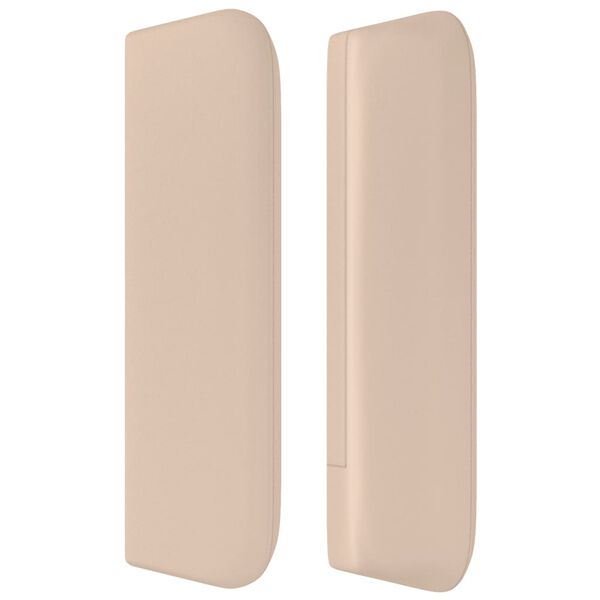 vidaXL Hoofdbord met randen 147x16x78/88 cm kunstleer cappuccinokleur