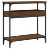 vidaXL Wandtafel met schap 75x29x75 cm bewerkt hout bruin eikenkleur