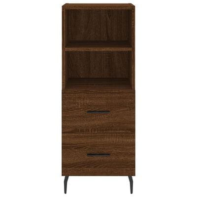 vidaXL Hoge kast 34,5x34x180 cm bewerkt hout bruin eikenkleur