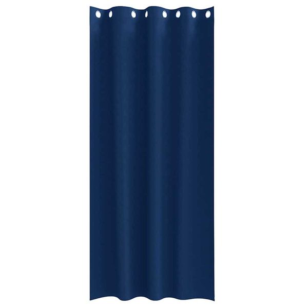 vidaXL Zwart-out Gordijnen met Ringen 2 pcs Donkerblauw 245 x 140 cm