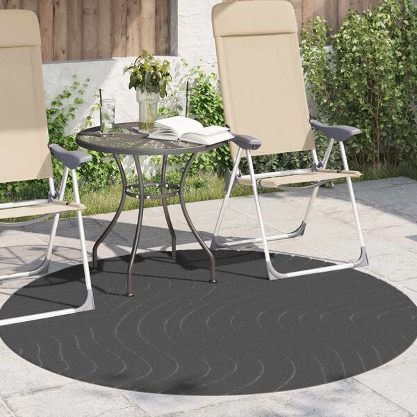 vidaXL Vloerkleden Rond HUARTE Antraciet &Oslash; 160 CM Polyester