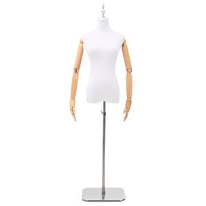 vidaXL Verstelbare mannequin van 165-213 cm met voet Vrouw PP Wit